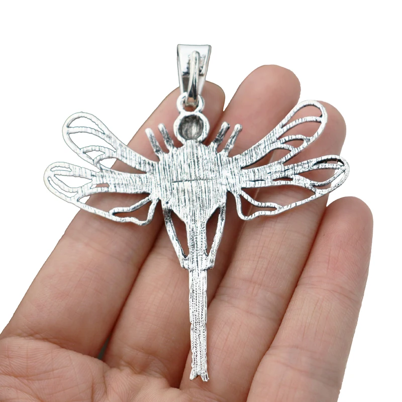 ZXZ 2 шт. тибетская Серебряная большая филигранная Стрекоза и имитация камня