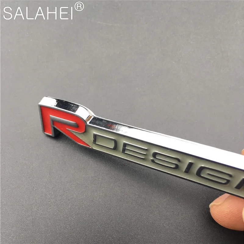 Новый стиль автомобиля 3D металлический R Дизайн Письмо Эмблема передняя решетка