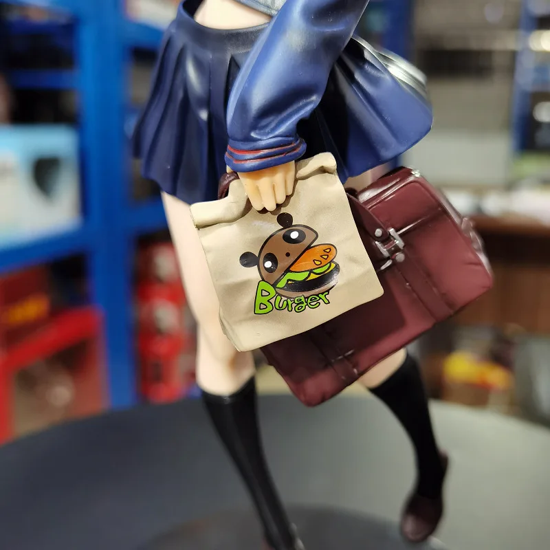 

23cm Anime Fate Stay Night Hamburger Saber Altria Pendragon School Uniform Ver. PVC Action Figure Collection Model Toys