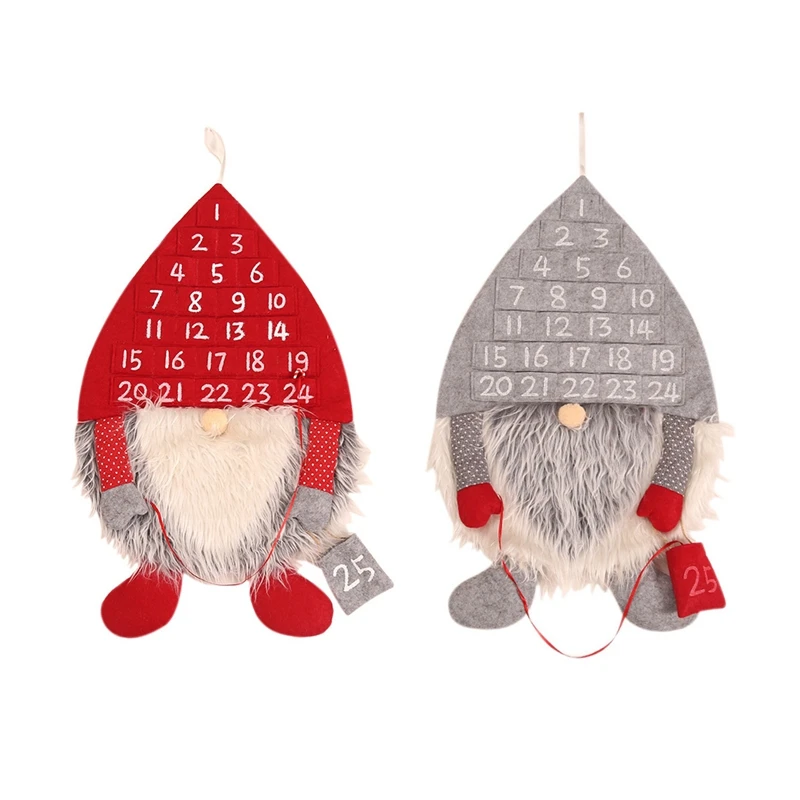 

Merry Christmas Calendar Decorations Faceless Santa Claus Calendar Advent Countdown Ornament Hanging Decoration
