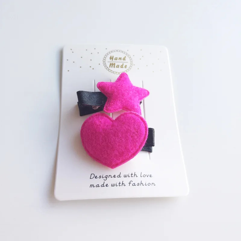 2 шт./лот заколки для волос с сердечками и звездами маленьких девочек бахромой