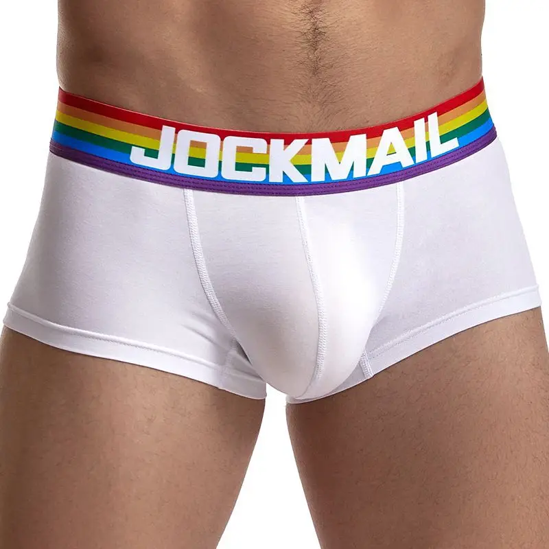 

Нижнее белье JOCKMAIL для мужчин, хлопковые дышащие мужские боксеры в цветную полоску, модные простые трусы, 2 шт.