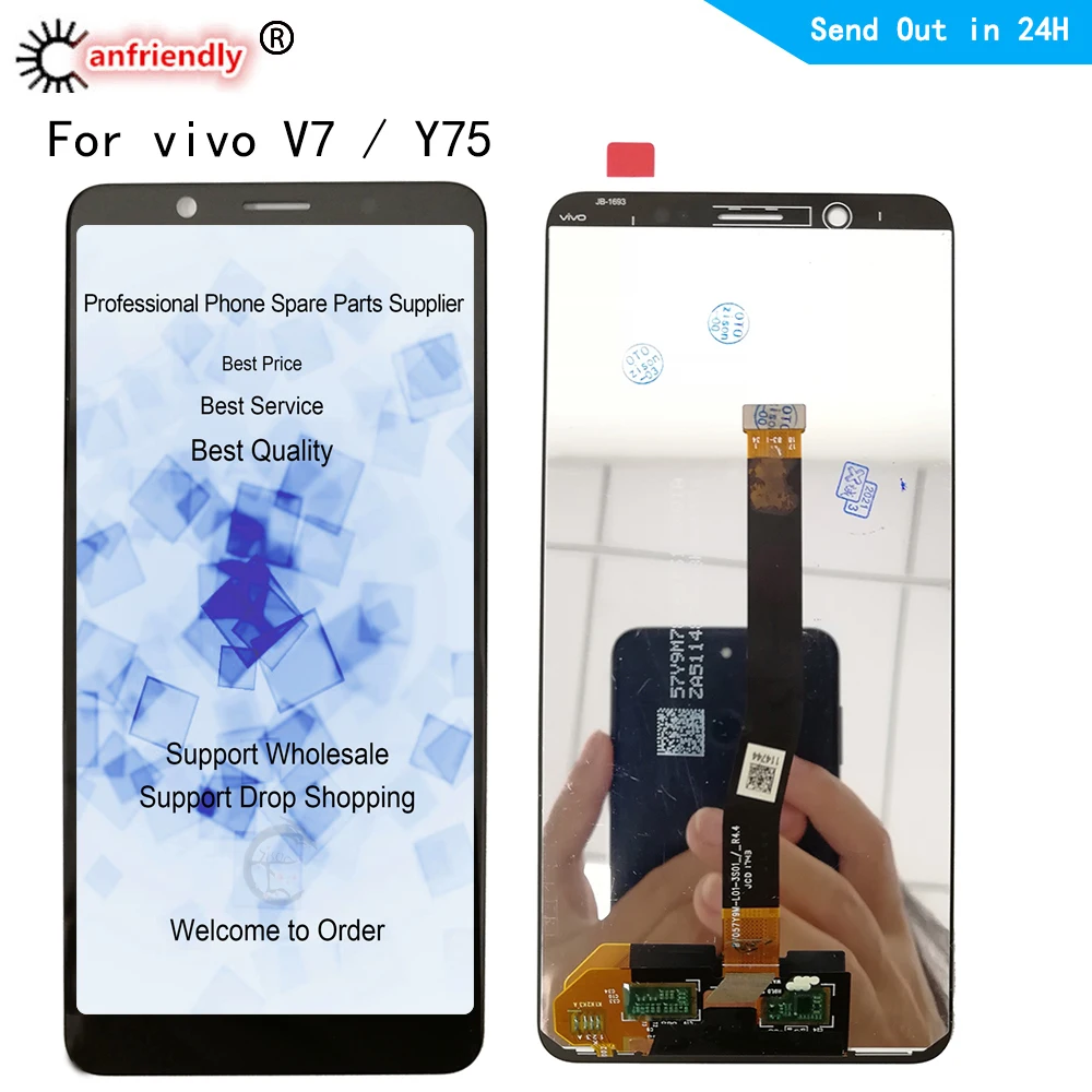 Pantalla LCD de 5,7 pulgadas para Vivo V7 Y75 1718, digitalizador con Sensor de pantalla t&aacute;ctil, con montaje de marco, IPS, para V7 Y75-0