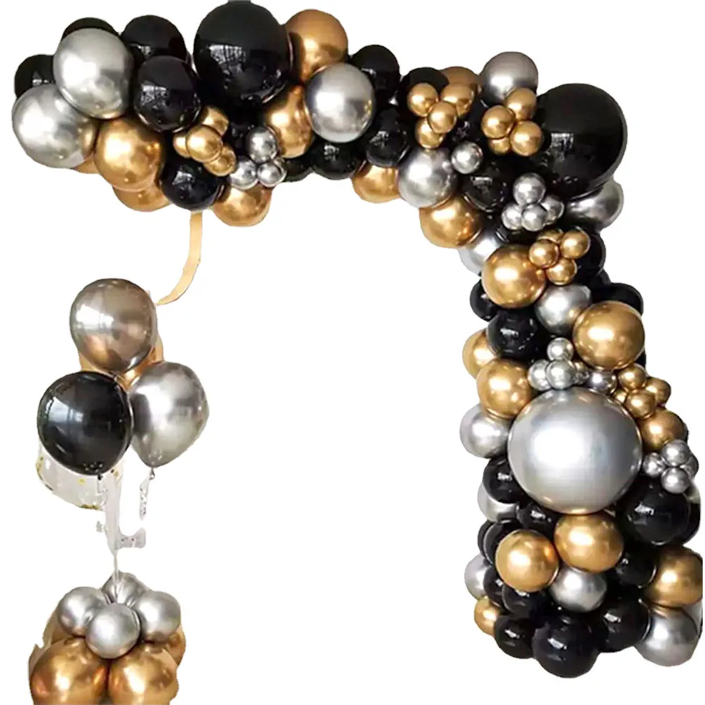 

Набор воздушных шаров Серебряный, золотистый, черный, 110 шт., венок, свадьба, день рождения, Рождество, вечерние, украшение для детей, Детский ...