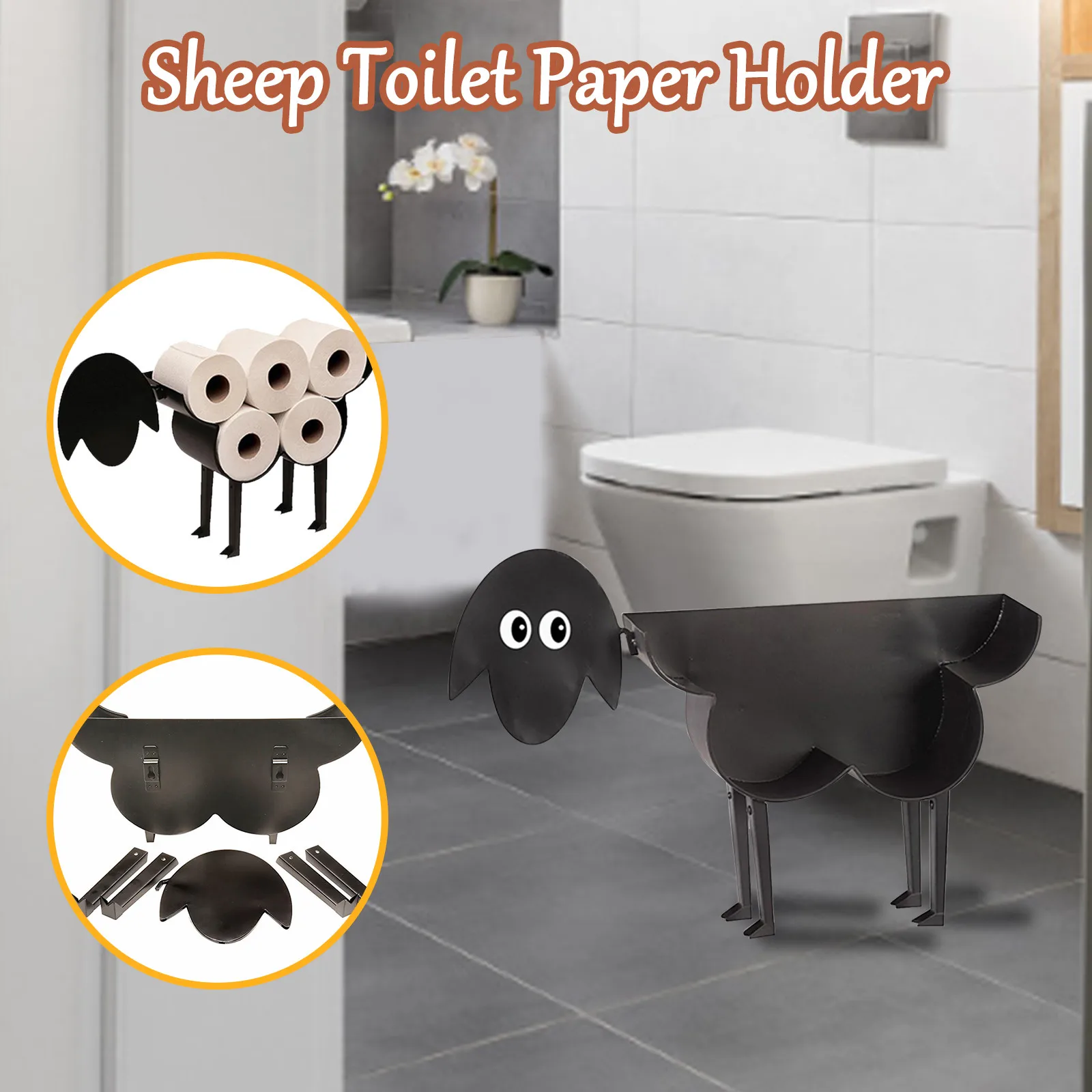 

Toilet Roll Holder Lovely Storage Shelves & Racks Sheep Toilet Paper Holder Sheep Srotage Accessories Household Bathroom