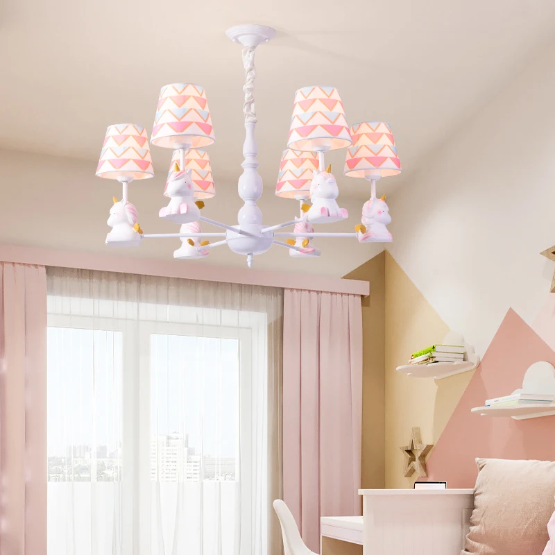 Детская мультяшная Люстра для спальни люстра девочки креативная светодиодная