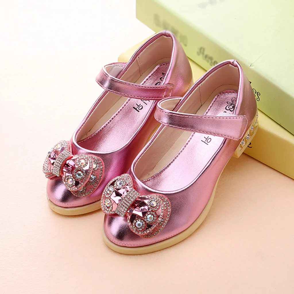 Летние новые детские повседневные туфли кожаные для девочек принцессы на