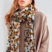 jack 3d printed imitation cashmere scarf autumn and winter thickening warm funny dog shawl scarf