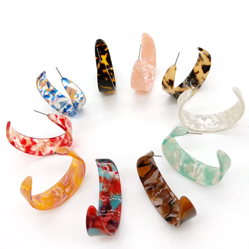 Акриловые серьги с образной формы для женщин Винтажные в европейском и