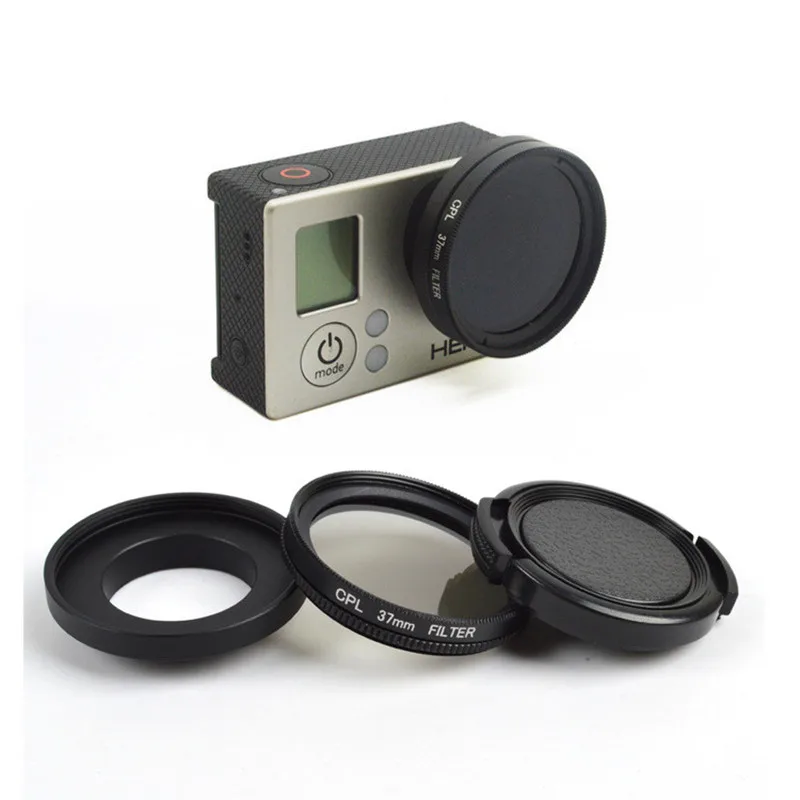 3 в 1 37 мм сплит CPL Поляризационный фильтр крышка объектива для Gopro Hero 3/3 +|gopro lens