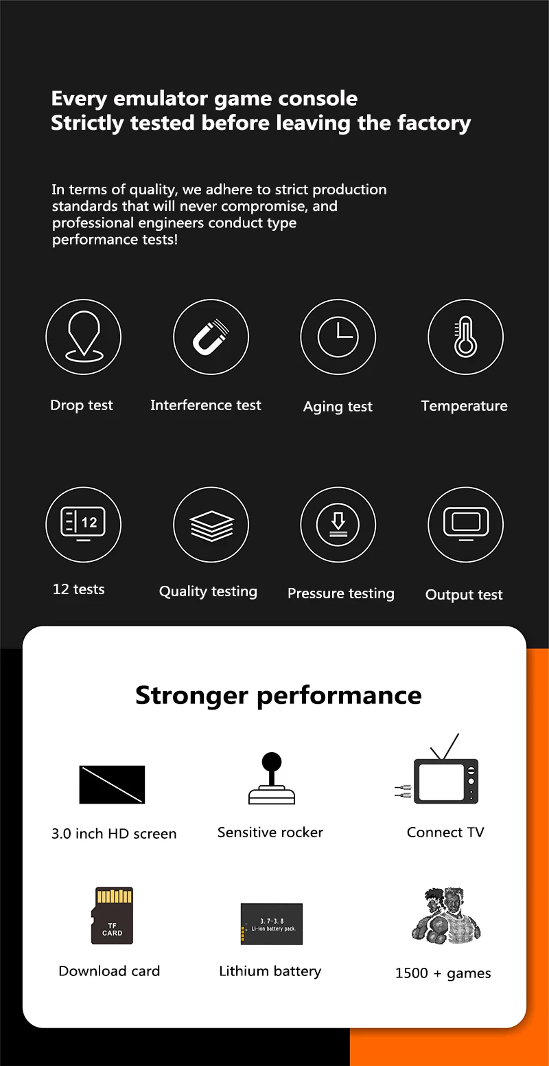 Портативная мини-консоль для видеоигр в стиле ретро 8 бит 3 0 дюйма цветной