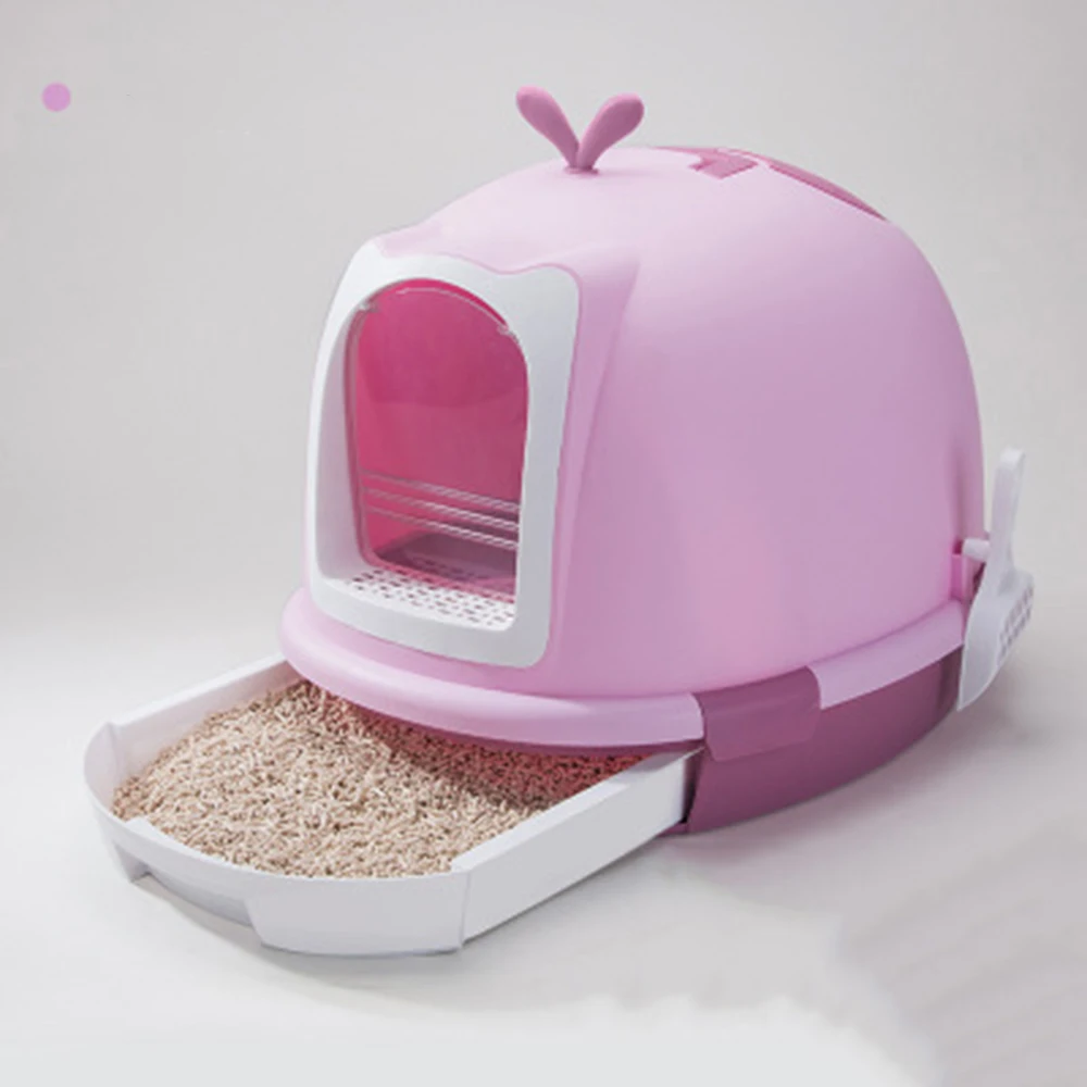 

Cat Litter Box Automatic Fully Enclosed Anti-Splash Cat Toilet Large Litter Box with Shovel Cat Litter Tray Kitty Litter Box
