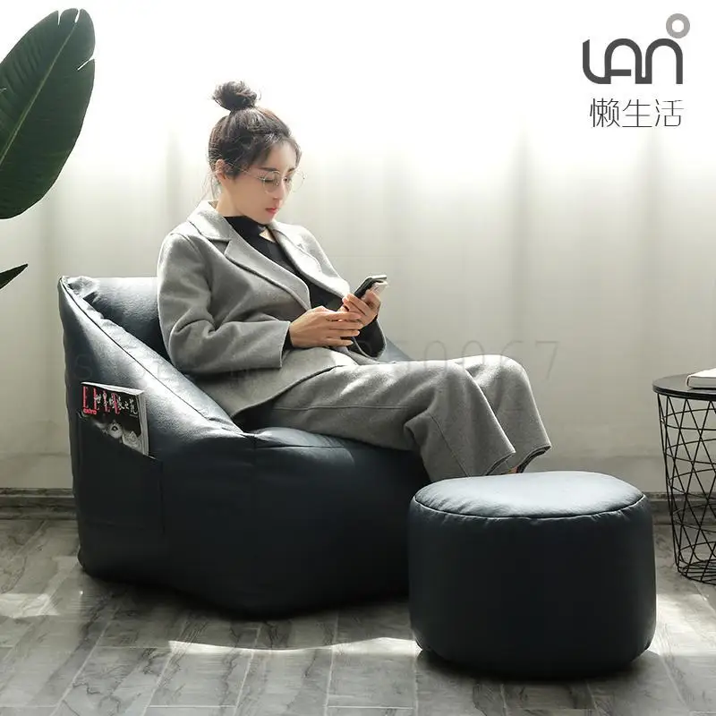 Диван-стул для одной спальни сетчатый красный кожаный мешок отдыха на балконе