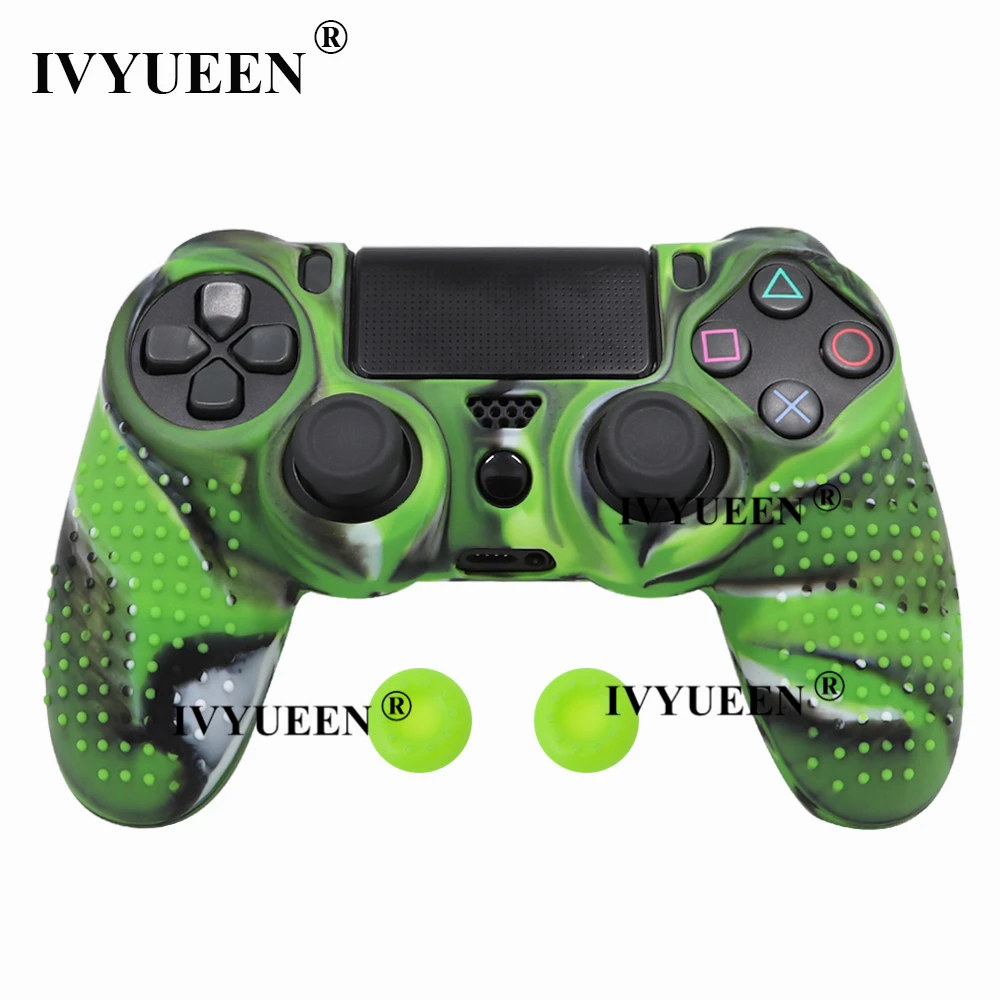 IVYUEEN Шипованный защитный силиконовый чехол для Dualshock 4 PS4 Pro тонкий чехол для контроллера и ручка для большого пальца для playstation 4