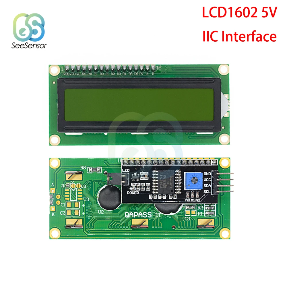 1 шт. модуль ЖК дисплея 1602 с зеленым/синим экраном 16x2 символа 3 В 5 для arduino|Детали и