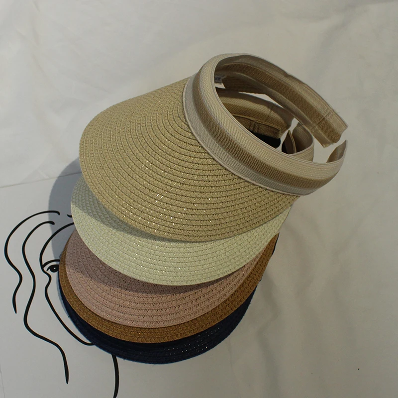 Шляпа женская Соломенная с козырьком и защитой от УФ лучей|Женские пляжные шляпы|