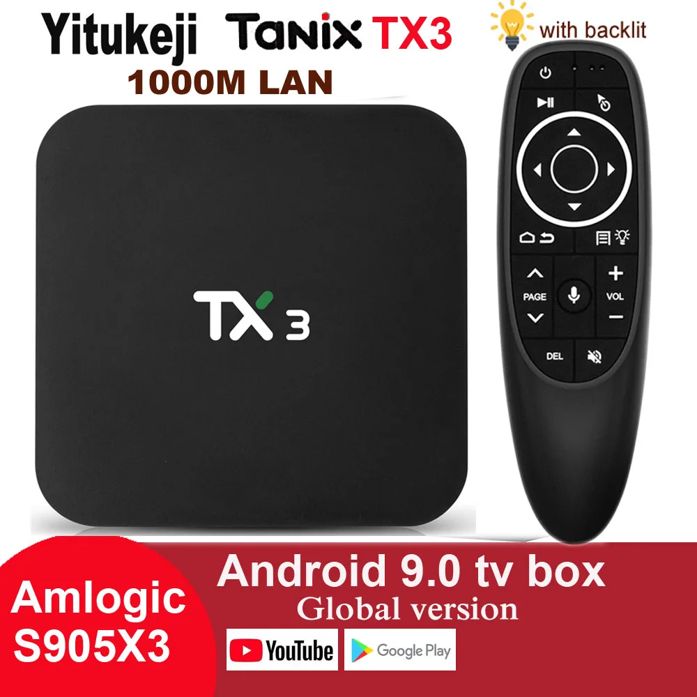 

Amlogic S905X3 H.265 8K HDR 2.4G/5GHz Dual Wifi BT 4.2 Google Youtube Smart Media Player Set Top Android 9.0 TV Box Tanix TX3