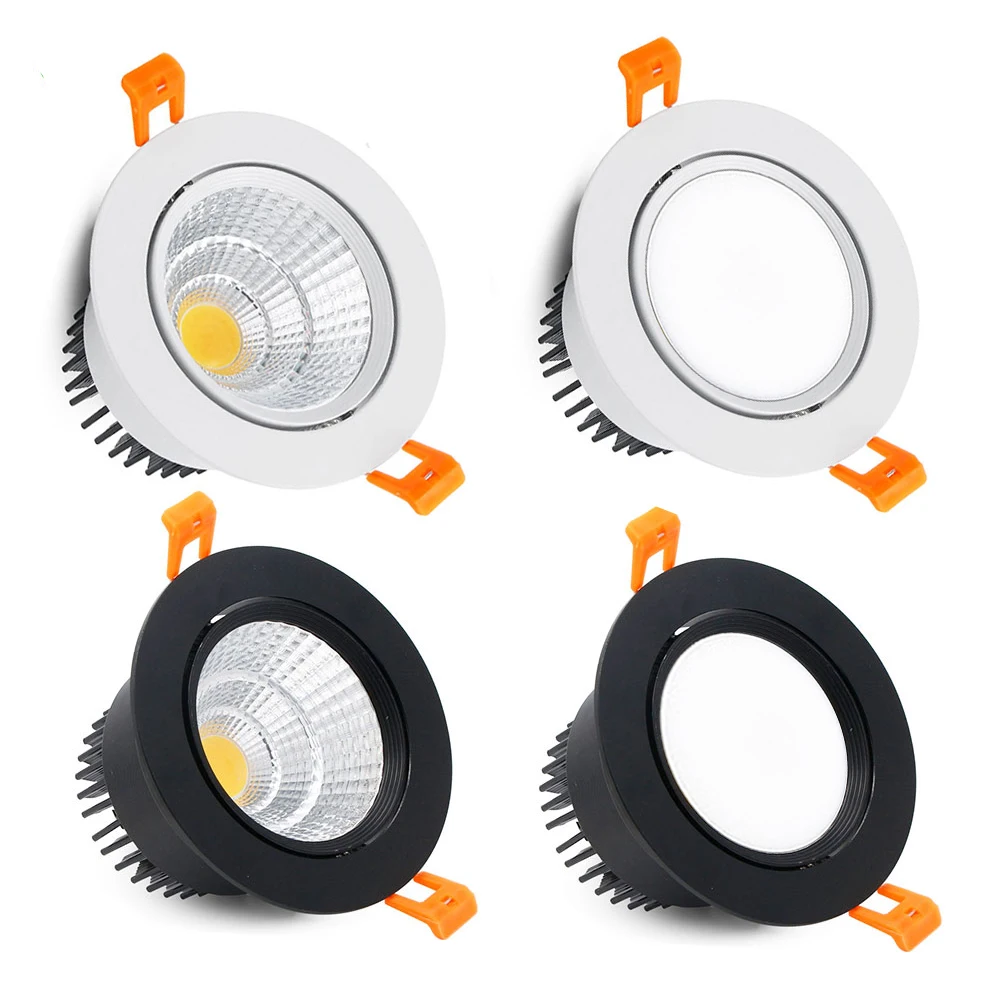 

Dimmable Led Downlight Light Angle Adjustable COB Ceiling Spot Light 3W 5W 7W 9W 12W 15W Ceiling Recessed Lights AC85-265V