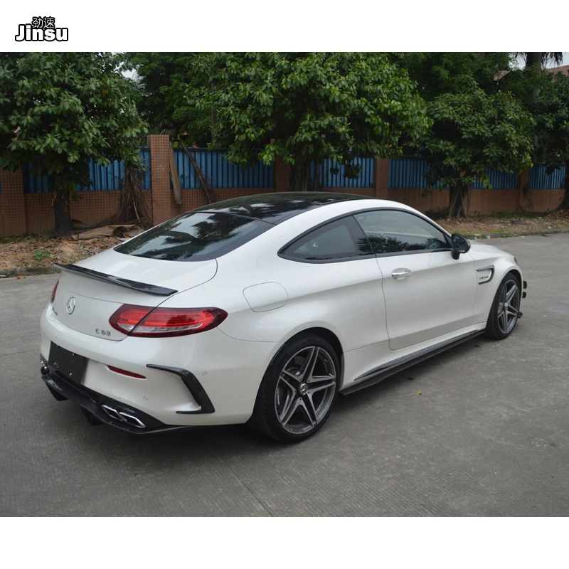 Спойлер для заднего багажника из настоящего углеродного волокна PSM style benz c class coupe