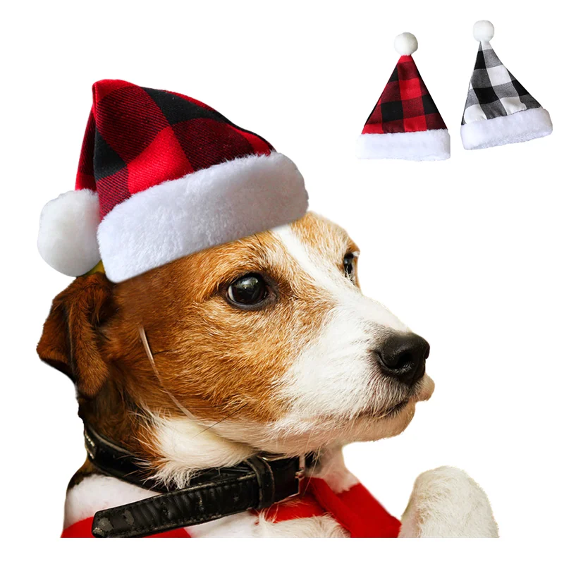 

Christmas Pet Hat Christmas Cat Dog Ornament Santa Claus Hat Winter Warm Xmas New Year Plush Cap Party Home Christmas Decoration