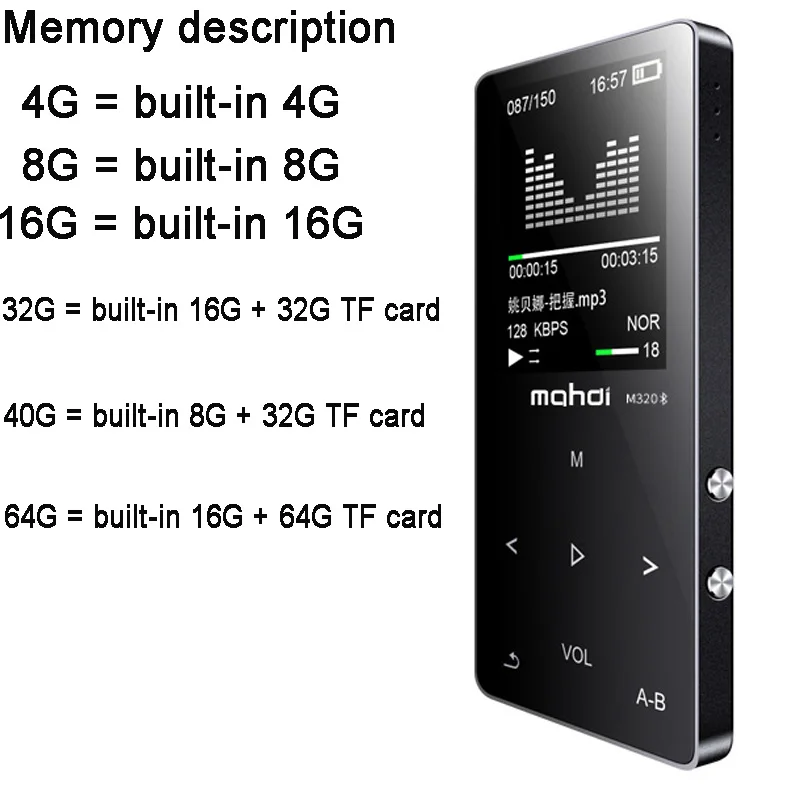 Металлический bluetooth mp3 плеер 8 Гб Встроенный динамик fm-радио электронная книга диктофон портативный аудио Спорт flac музыка видео плеер