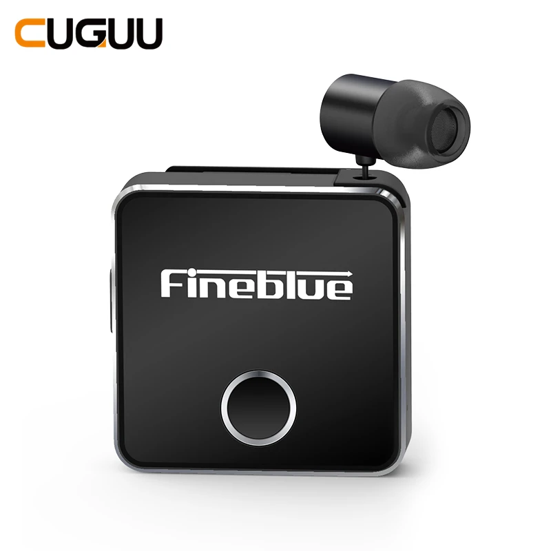 Black Fineblue F1 беспроводной Bluetooth V5.0 наушники клип на бизнес наушники-вкладыши шумоподавление сенсорное управление вибрационные наушники - Цвет: Black