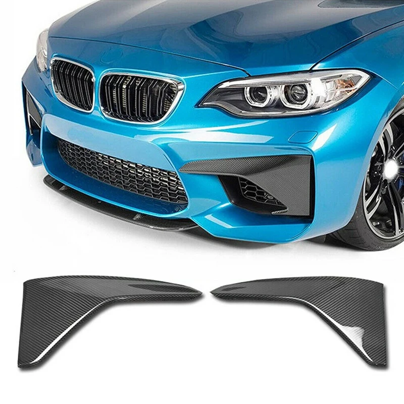 

Carbon Fiber Front Bumper Upper Air Vent Fang Cover for 2016 2017 2018 -BMW F87 M2