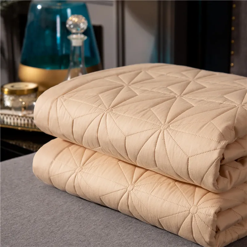 New 1pc 245x245cm and 245x265cm gray white cotton Bedspread and 2pcs pillowcase blanket Duvet Quilt bed cover