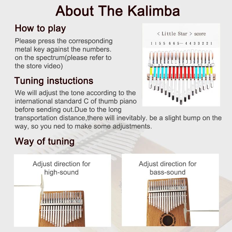 Полный комплект Aiersi Gecko дизайнерский подлокотник 17 ключей Kalimba портативный