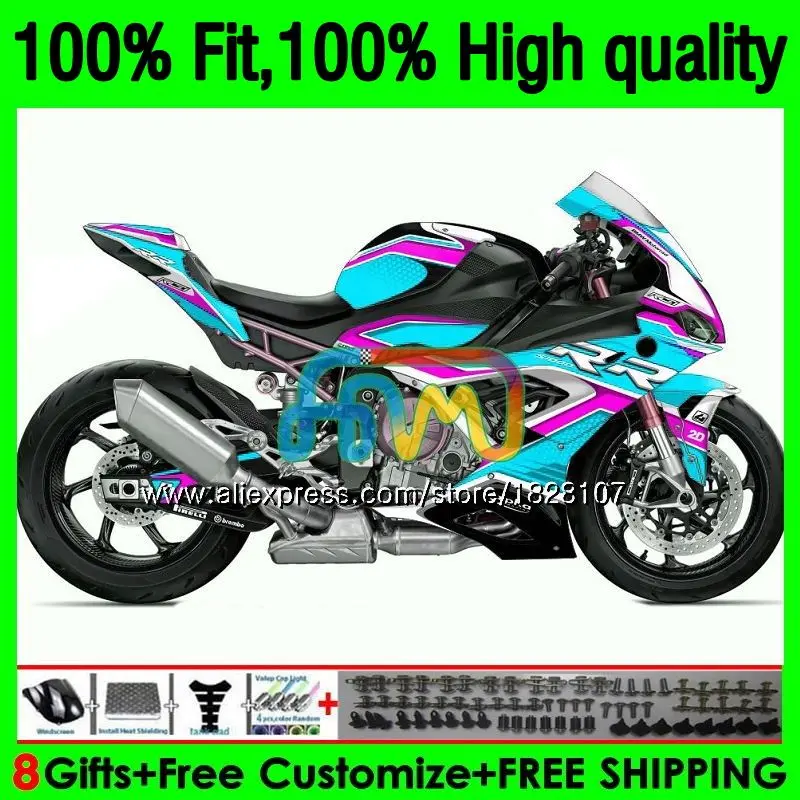 

100%Fit Injection For NEW S1000 RR S1000RR 19 20 21 153BS.47 Cyan black S1000-RR S 1000 RR S 1000RR 2019 2020 2021 OEM Fairing