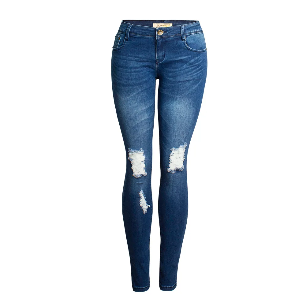 

Women's jeans women's hole slim elastic Leggings pencil pants