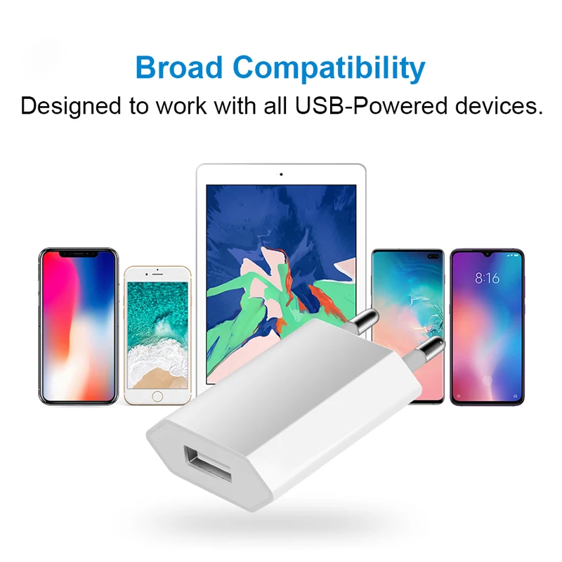 

USB Cable Wall Travel Charger Power Adapter USB C Cable EU Plug for Mobile Phone XS MAX XR X 8 7 6 Plus 5s SE
