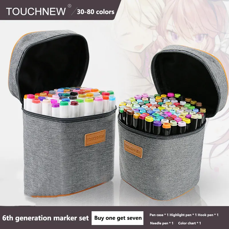 

Touchnew colour markers 30/40/60/80, manga drawing markers, alcohol-based pen, felt-tip pen, twice brush-pen art materials