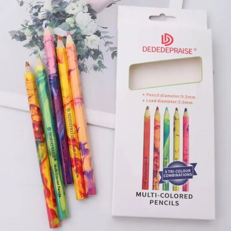

G92E 5Pcs Soft Pastel Pencils Wood Colored Drawing Pencils Multicolor Drawing Sketching Pencil