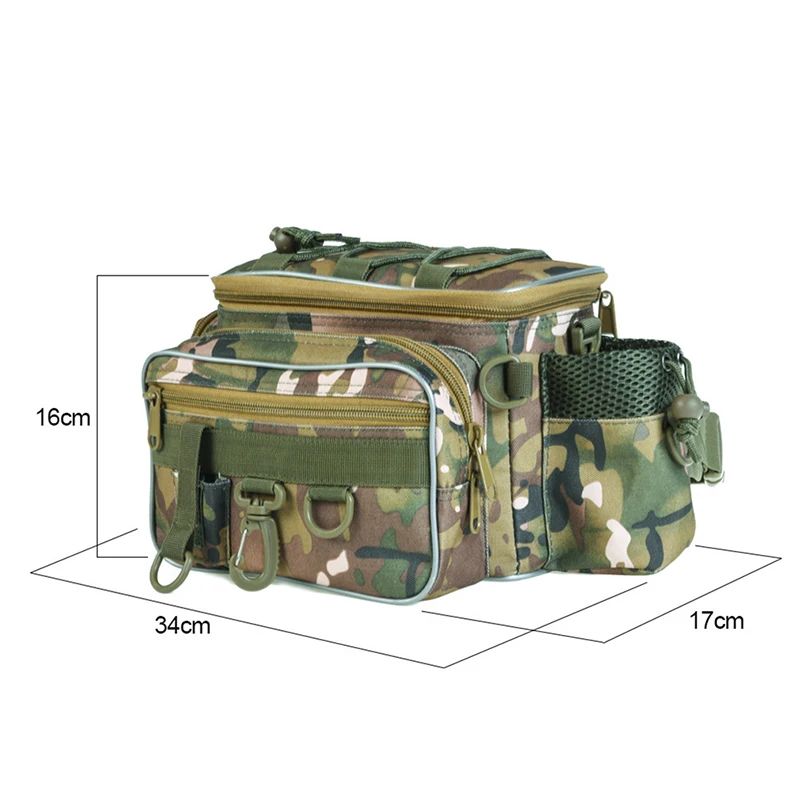 

Multifunctional Fishing Bags Canvas Lure Waist Pack Messenger Pole Package 3 Layer Fishing Bag Carp Tackle 34x17x16cm