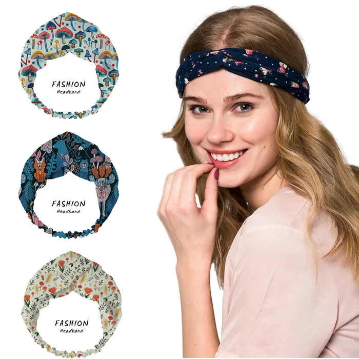 

2021 Alice's Mushrooms Bandanas HairBands Women Hair Accessories Headband hair elastic Hair band for Women Girls Headwear