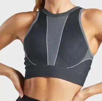 CB1064 black bra Зима Осень Engery Ombre бесшовный комплект для йоги женский спортивный костюм Одежда для спортзала с длинным рукавом для фитнеса укороченный Топ Леггинсы спортивный костюм для йоги - Цвет: CB1064 black bra