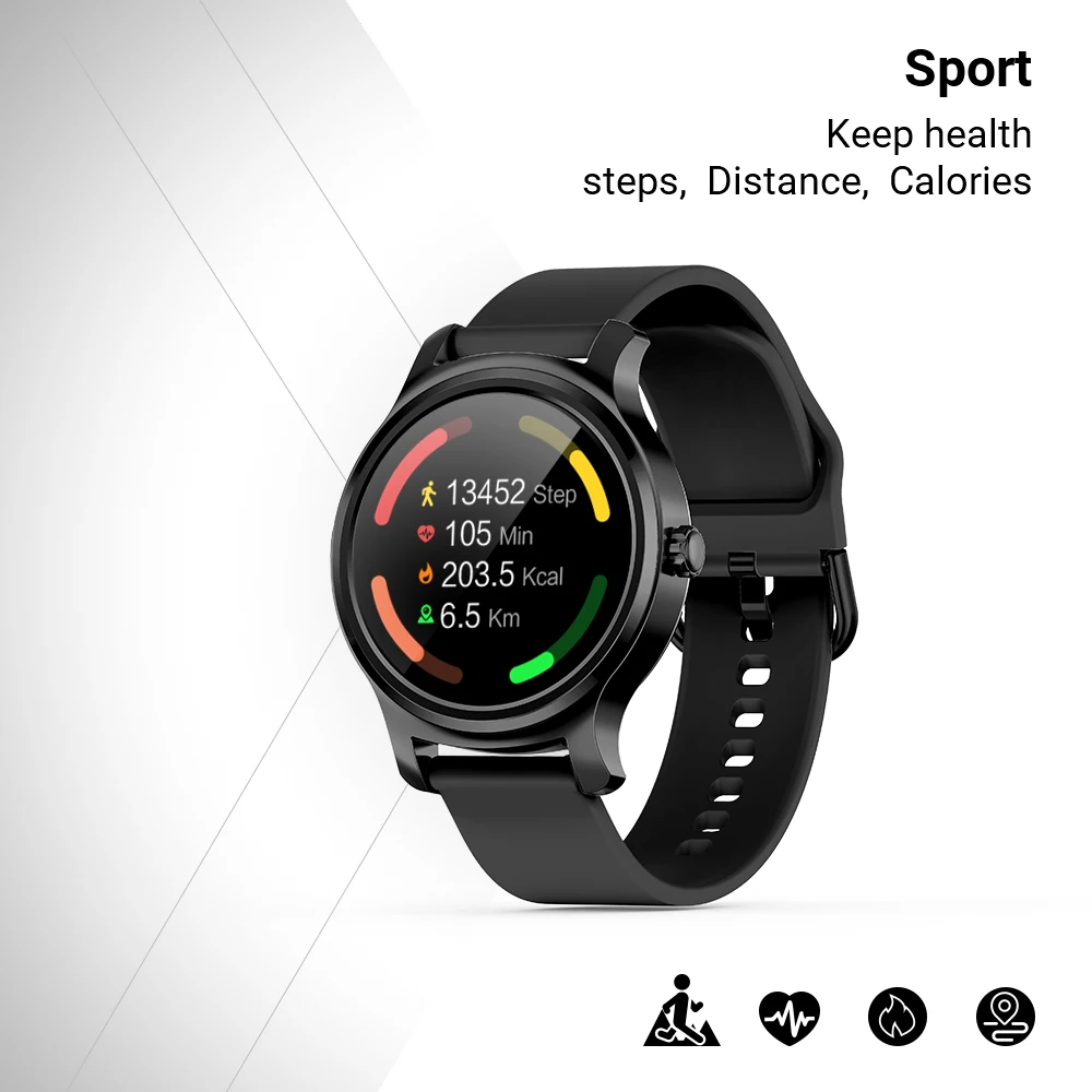 

GANDLEY R2 Smart Watch Message Reminder Music Control Activity Heart Rate Tracker Android iOS Bluetooth Call Smartwatch