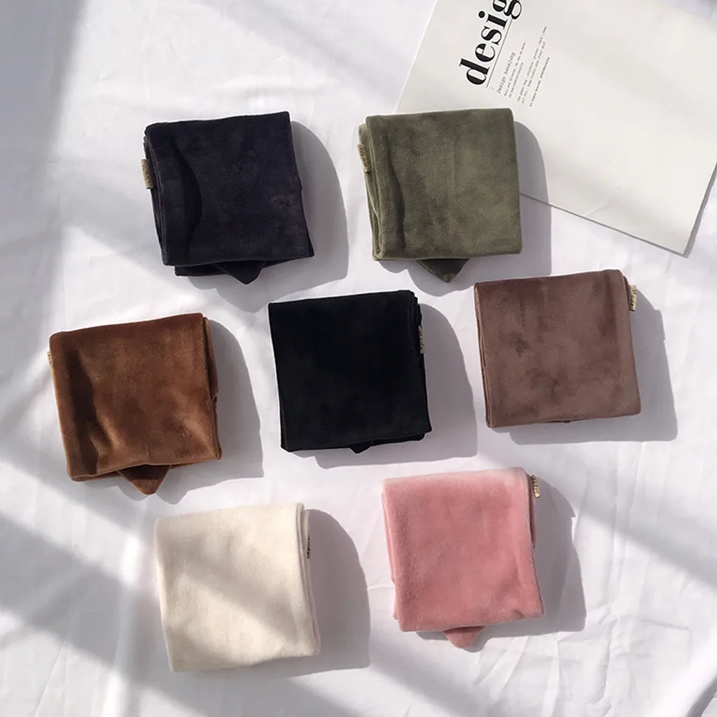 Осенне-зимний женский бархатный однотонный теплый шарф модный Повседневный