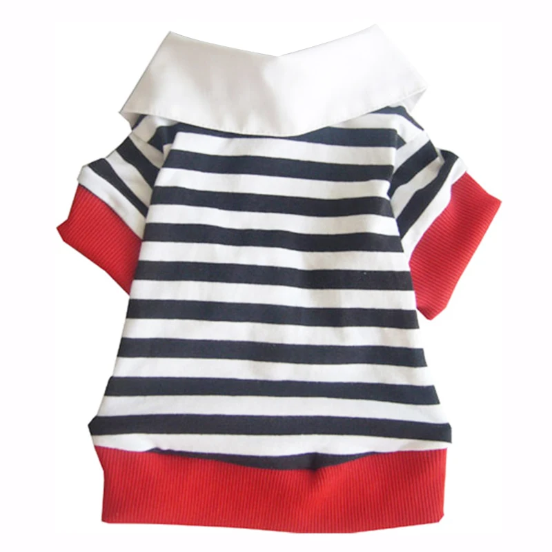 Большая домашняя Собака куртка 100% хлопок Одежда для маленьких собак полосатая