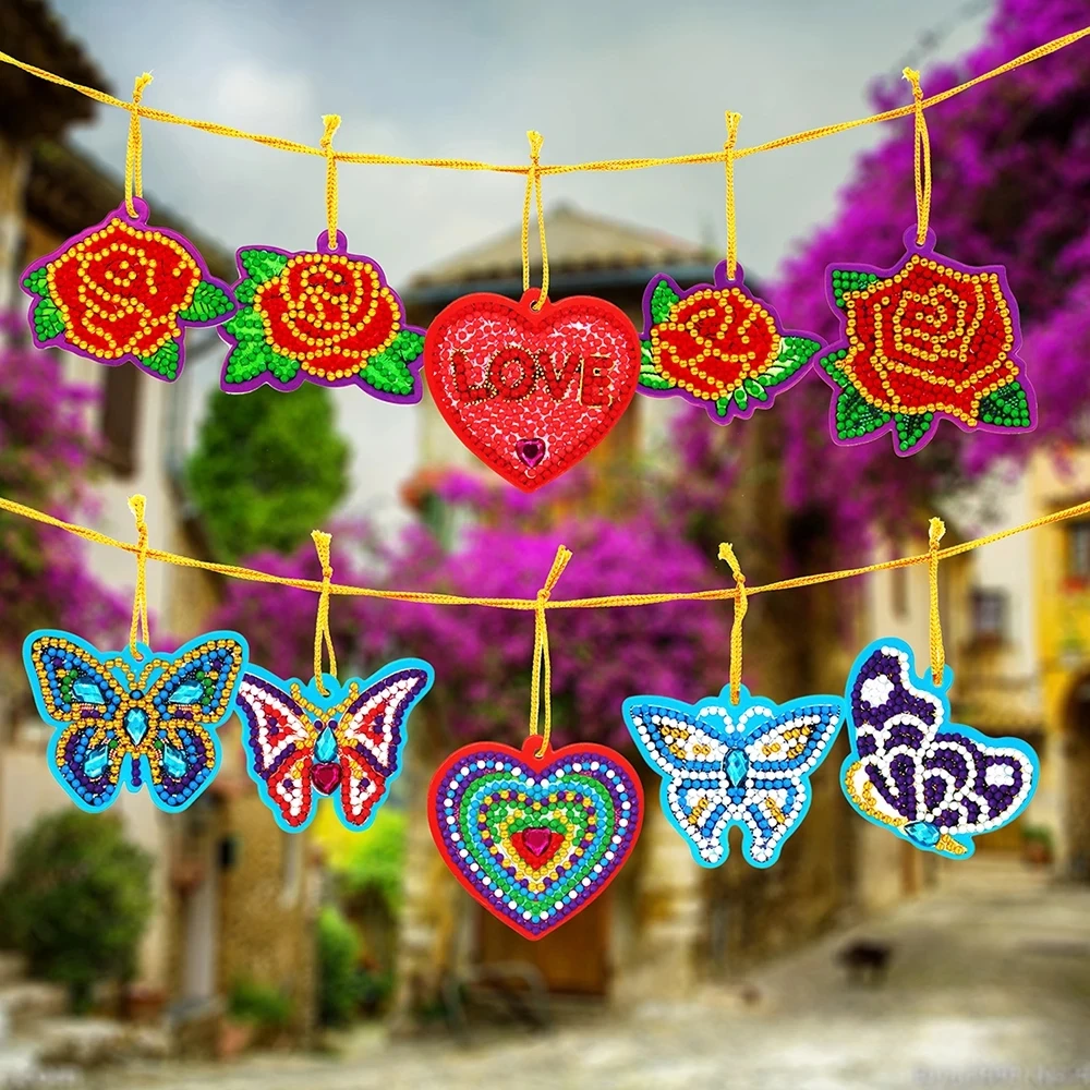 

20pcs DIY Diamond Painting Cartoon Animal Flower Pendant Full Drills Special Shape Diamond Embroidery Decorations for Home