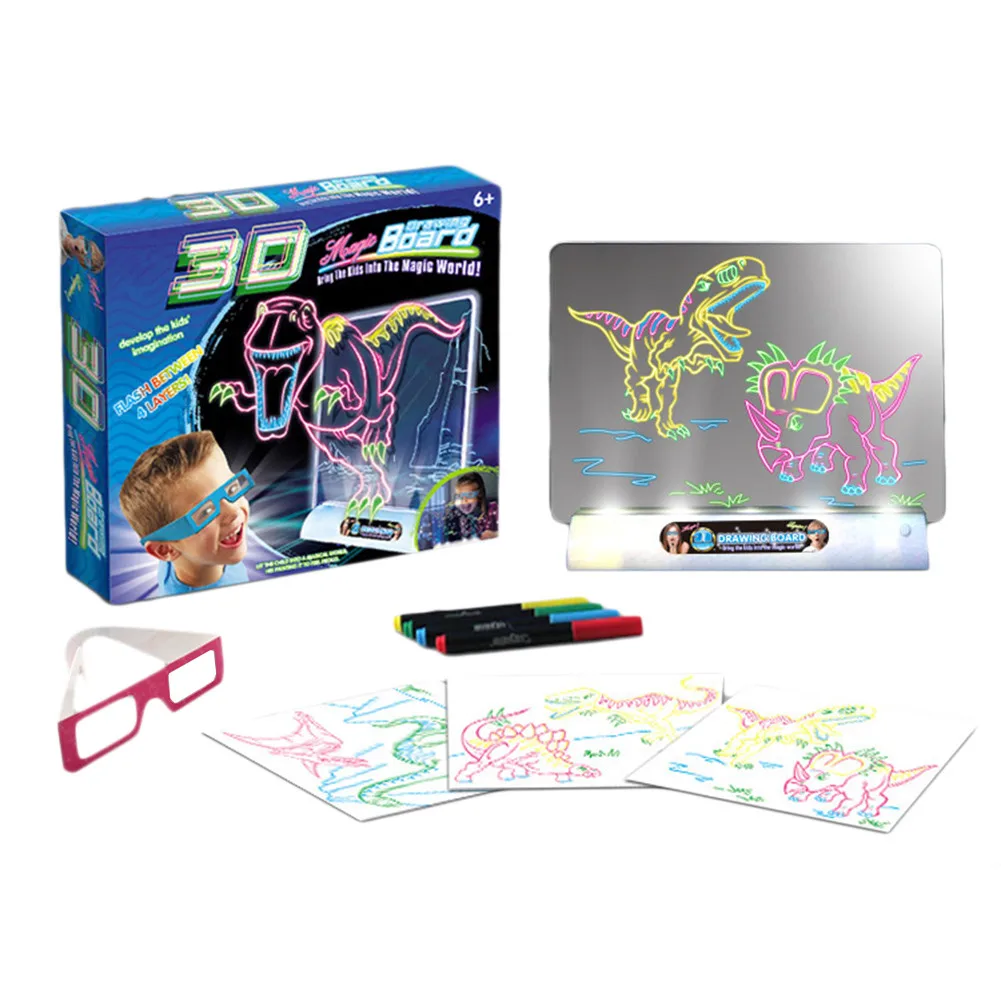 Доска для рисования детская с ЖК дисплеем и очками|Юный художник| |
