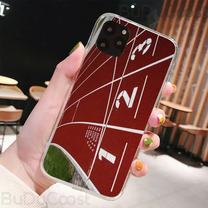 

Athletics Track Start Line Phone Case for iPhone 8 7 6 6S Plus X 5S SE 2020 XR 11 pro XS MAX 12 12Mini