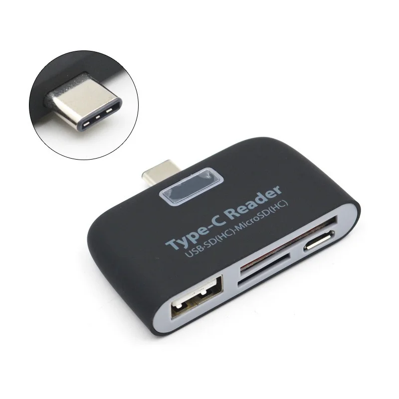 Тип-C USB3.1 мульти кард-ридер для SD TF USB2.0 Картридеры Android телефоны светодиодный