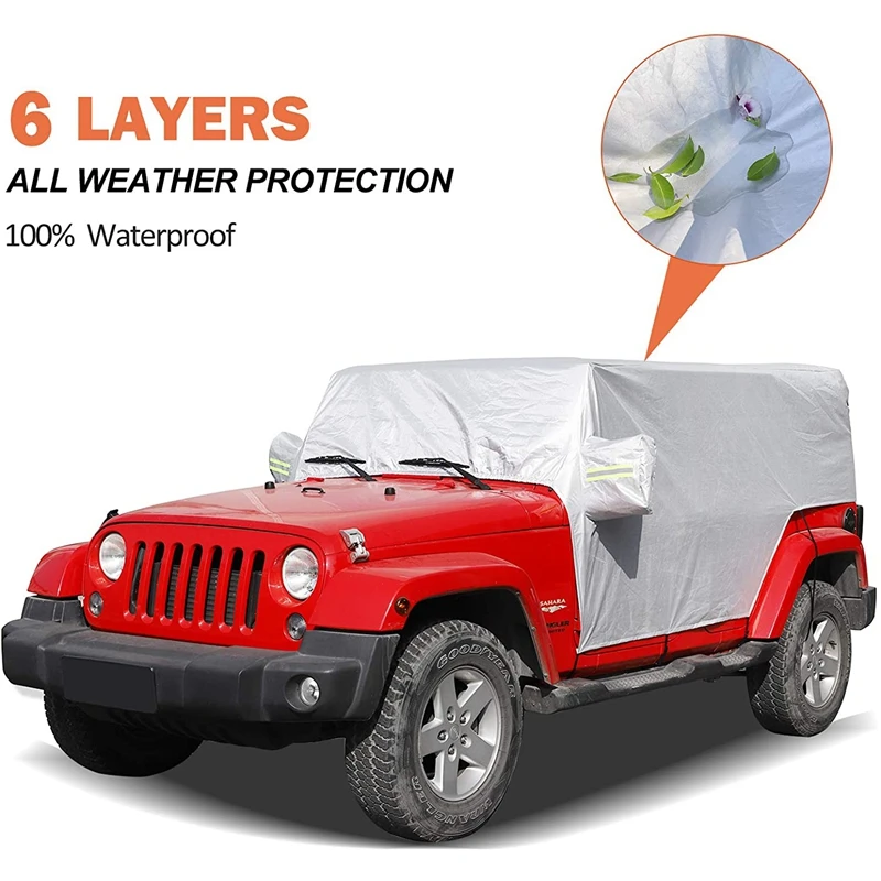 

Солнцезащитный чехол, для Jeep Wrangler JK JL 4 Door 2007-2021 Снежный чехол от дождя автомобильный чехол Пылезащитный УФ-протектор