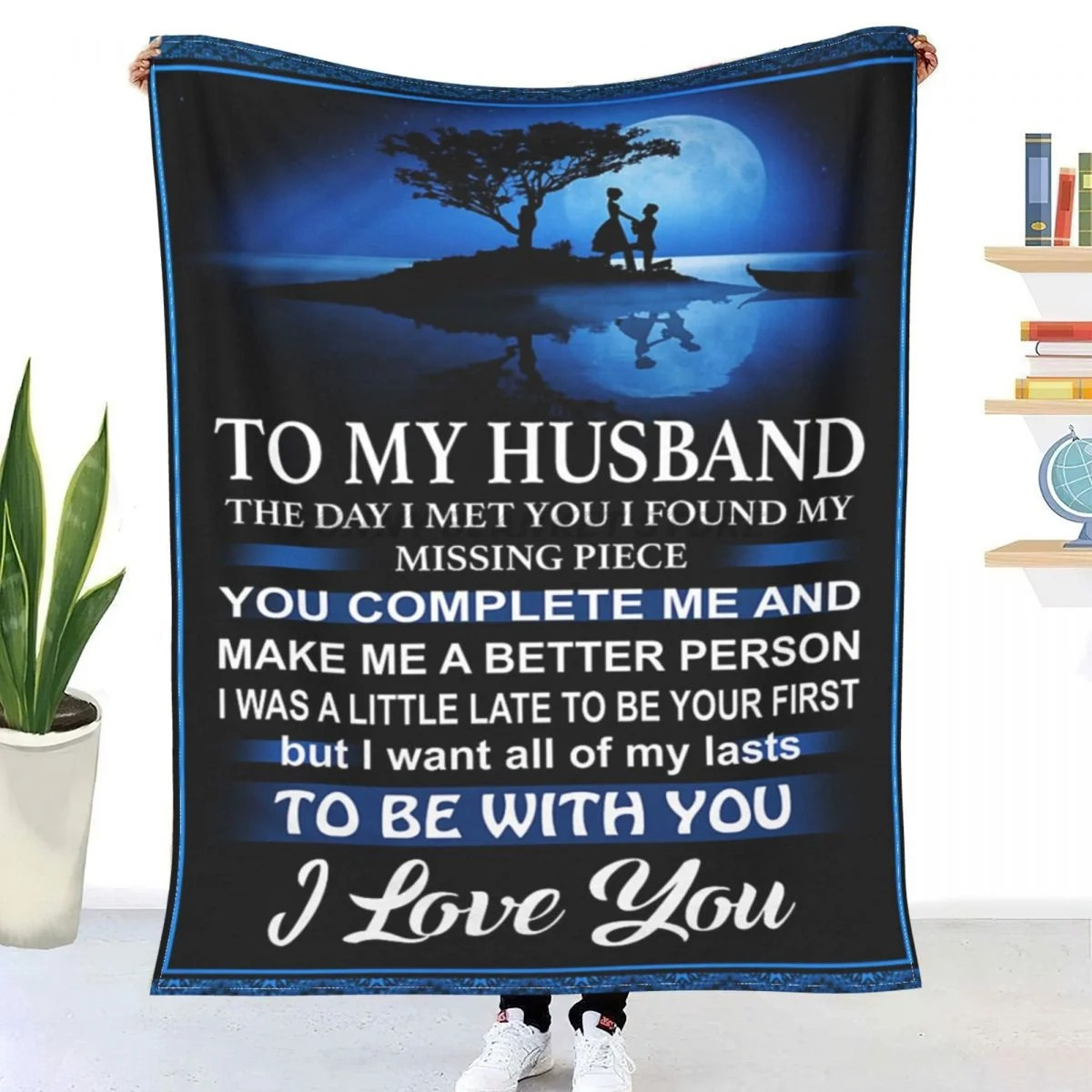 

To My Husband ; Wife Sherpa Blankets Ultra Soft Flannel Fleece Throw Blankets for Couch Sofa Bed
