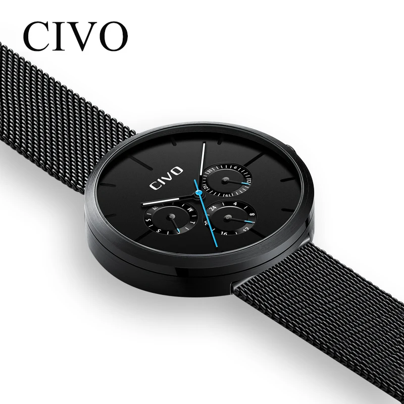 CIVO мужские часы Топ Бренд роскошные 2019 модные спортивные водонепроницаемые с