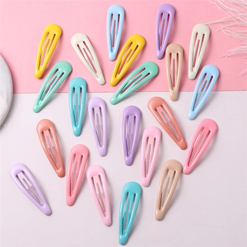 

20 Pcs Kids Hair Clips Baby Girls Hair Accessories Snap Barrettes Candy Color Hairpins Clip Cute Hairpins