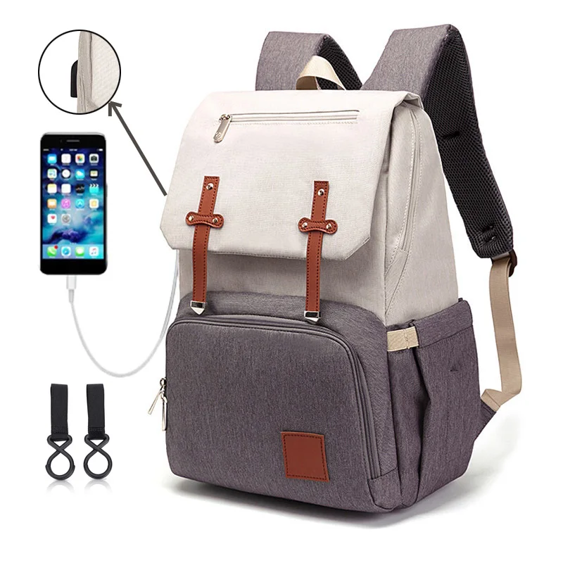 Модные рюкзаки для молодых мам сумка подгузников с USB сумки ухода за ребенком