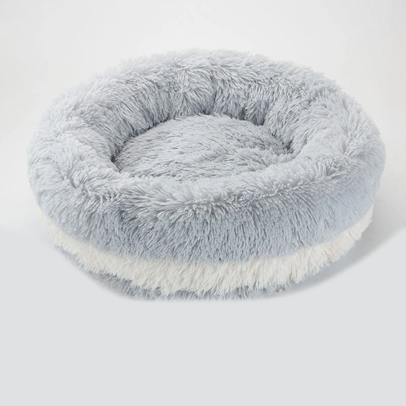 Кота собаки кровать зимняя теплая круглая Pet Подушка для шезлонга маленьких